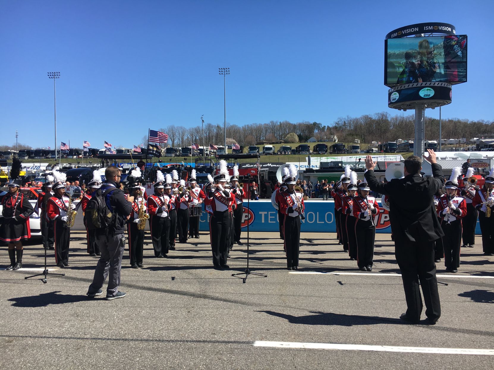 Martinsville Truck Races MHS Band performs at Speedway 2019 spring.JPG
